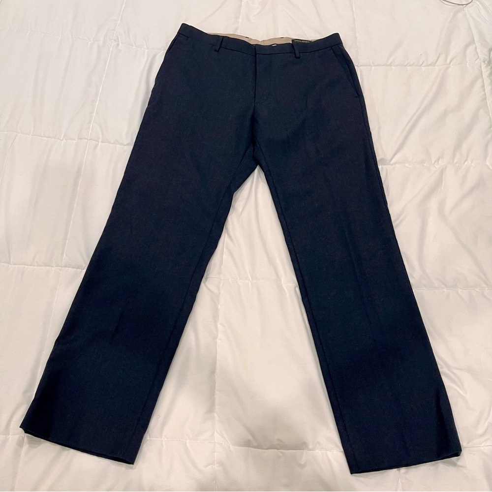 Banana Republic Mens Slim Fit Navy Blue 100% Wool Dress Pants Size 34x32